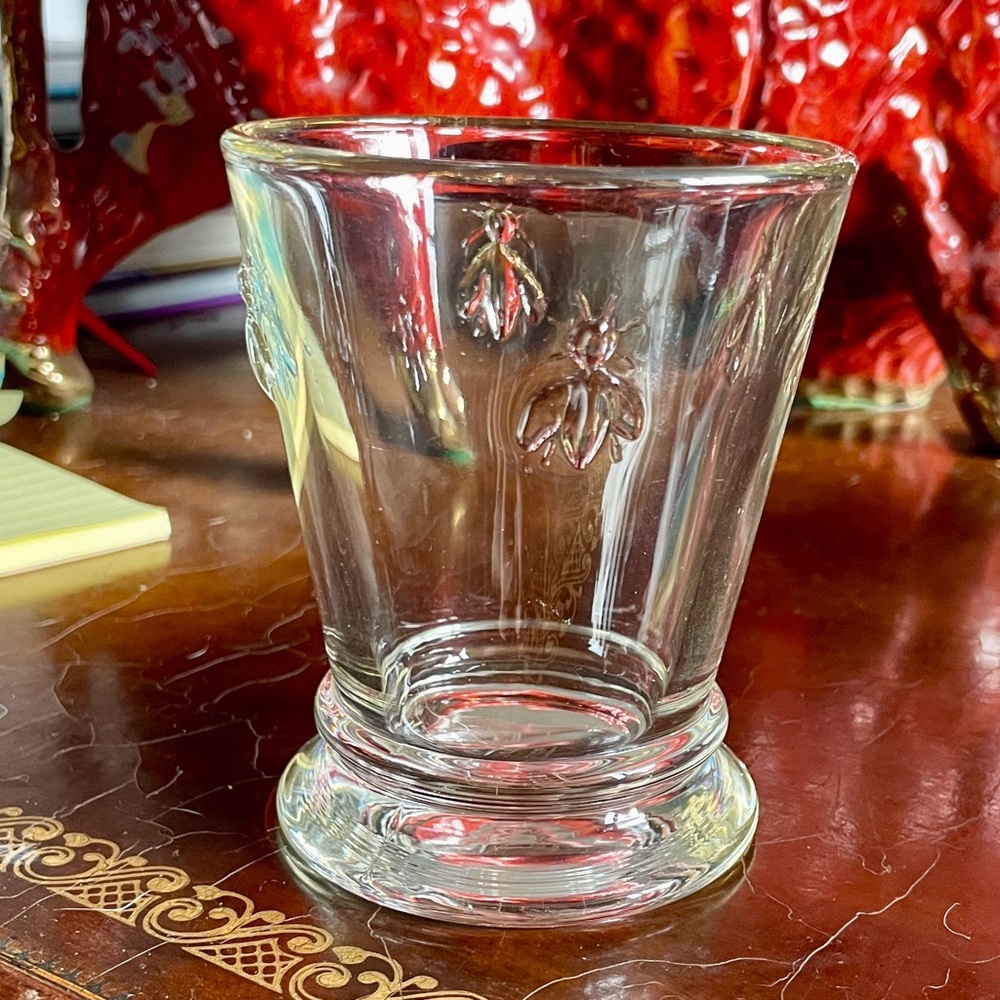 Six LA ROCHERE PARIS MUSEES BEE footed Tumblers Drink Glass Anthropologie 6 set